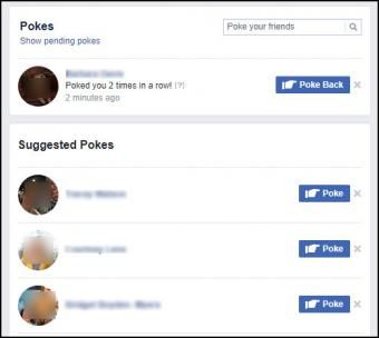 A página poke no Facebook