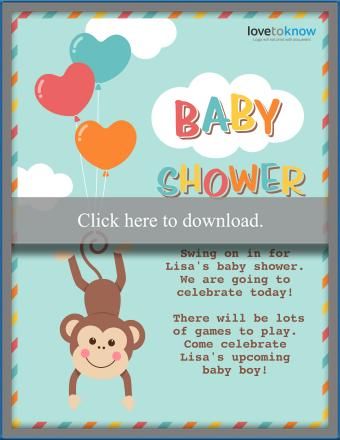 Zaproszenie na Baby Shower małpa
