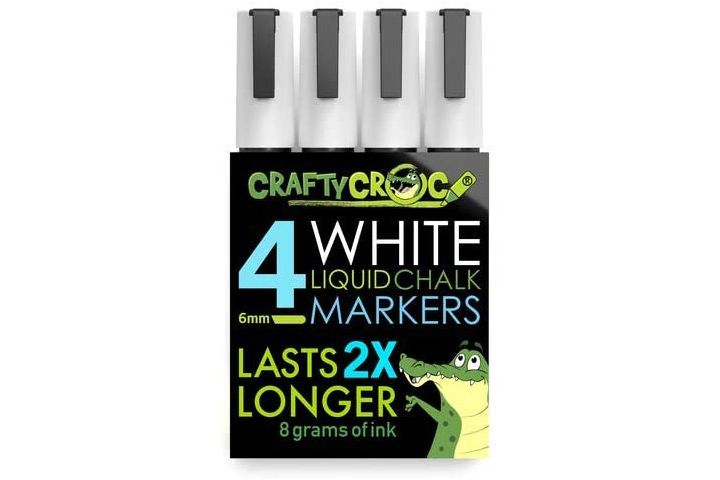 Marcadores de giz líquido branco Crafty Croc