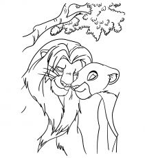 desenho de O leão e a leoa para colorir