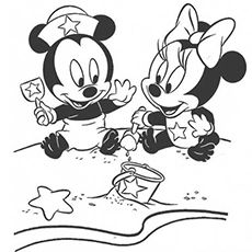 Desenho de Mickey e Minnie Mouse se amam para colorir