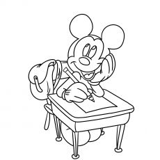 Desenho para colorir do Mickey Mouse sonhando