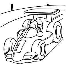 Formule Een-renmotor-kleurbladsy