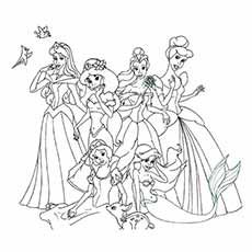 Disney princesių dažymo puslapiai