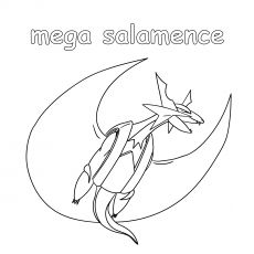 Mega Salamence Pokemon paġna tal-kulur