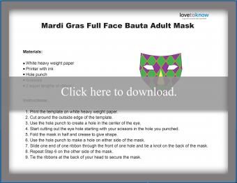 Celoobličejová maska ​​Mardi Gras