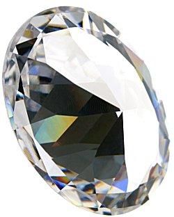 Billede af en rund, brillantsleben diamant