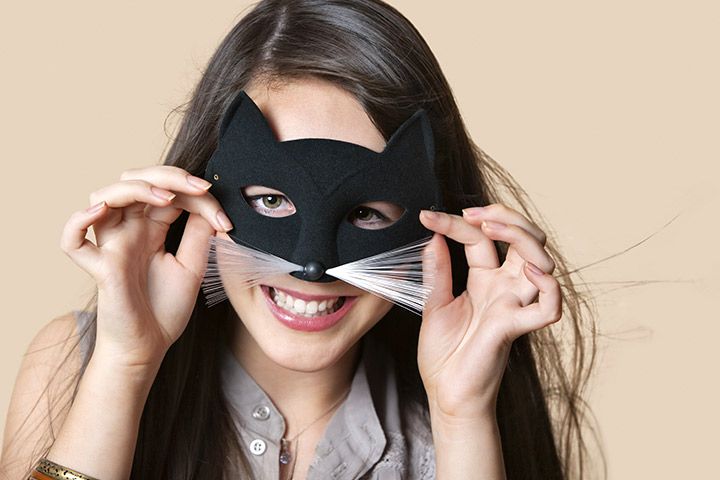 Máscara de gato, máscara de bricolage para crianças
