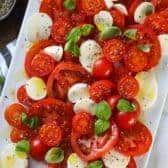 Caprese šalát s paradajkami a bazalkou